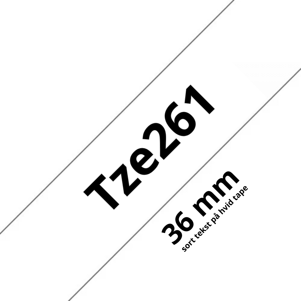 Brother TZe261 Tape sort tekst på hvid – 36mm x 8m – Uoriginal