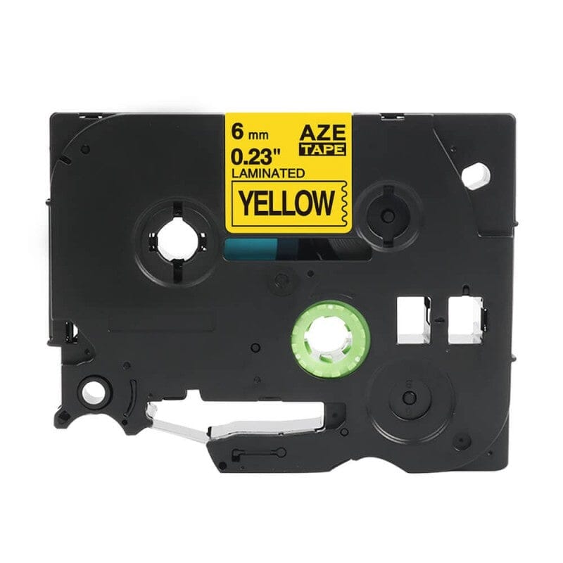 Brother TZe611 Tape Sort tekst på gul tape – 6mm x 8m – Uoriginal