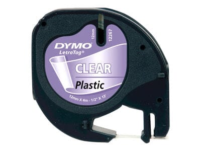 Dymo 12267 sort på klar plastiktape 12 mm – S0721530 - Kompatibel