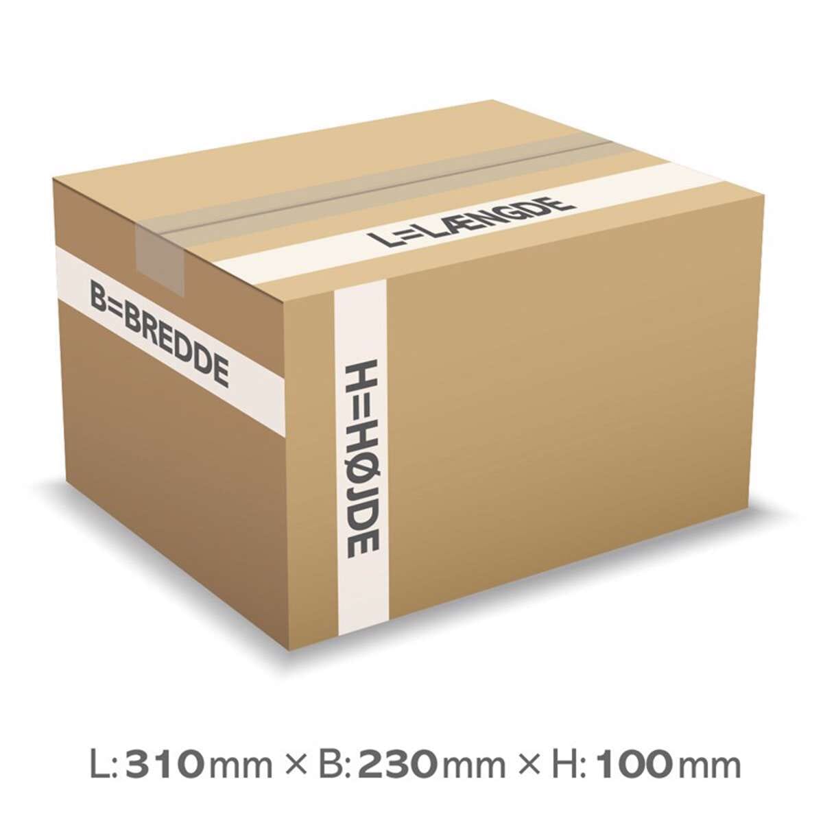 Papkasser 1-lags 310x230x100mm - 7 Liter - 3mm | 30 stk